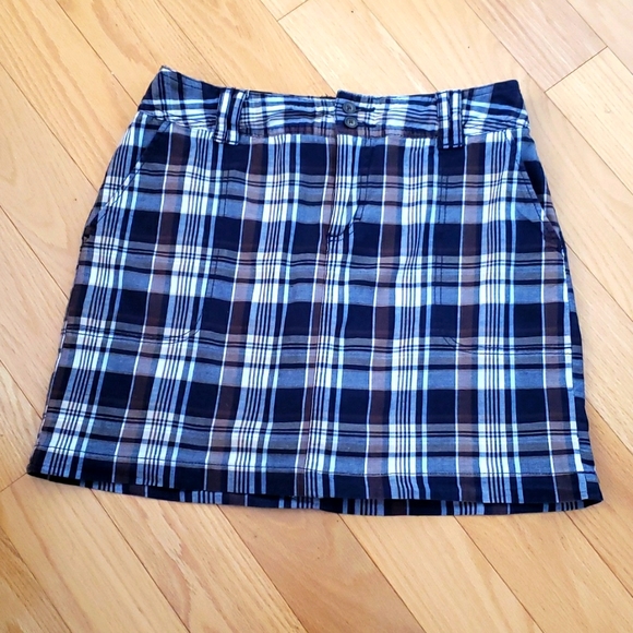 Skort St. John's Bay Taille 16 - Plaid Bleu, Extensible, Poches, Neuf